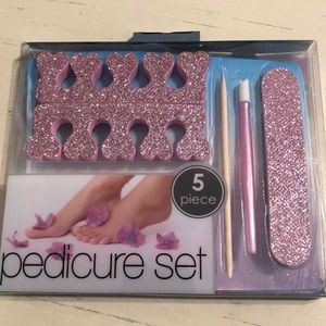 5 piece glitter pedicure set